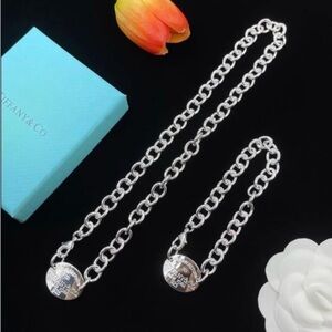 Silver Necklace and Bracelet Set
